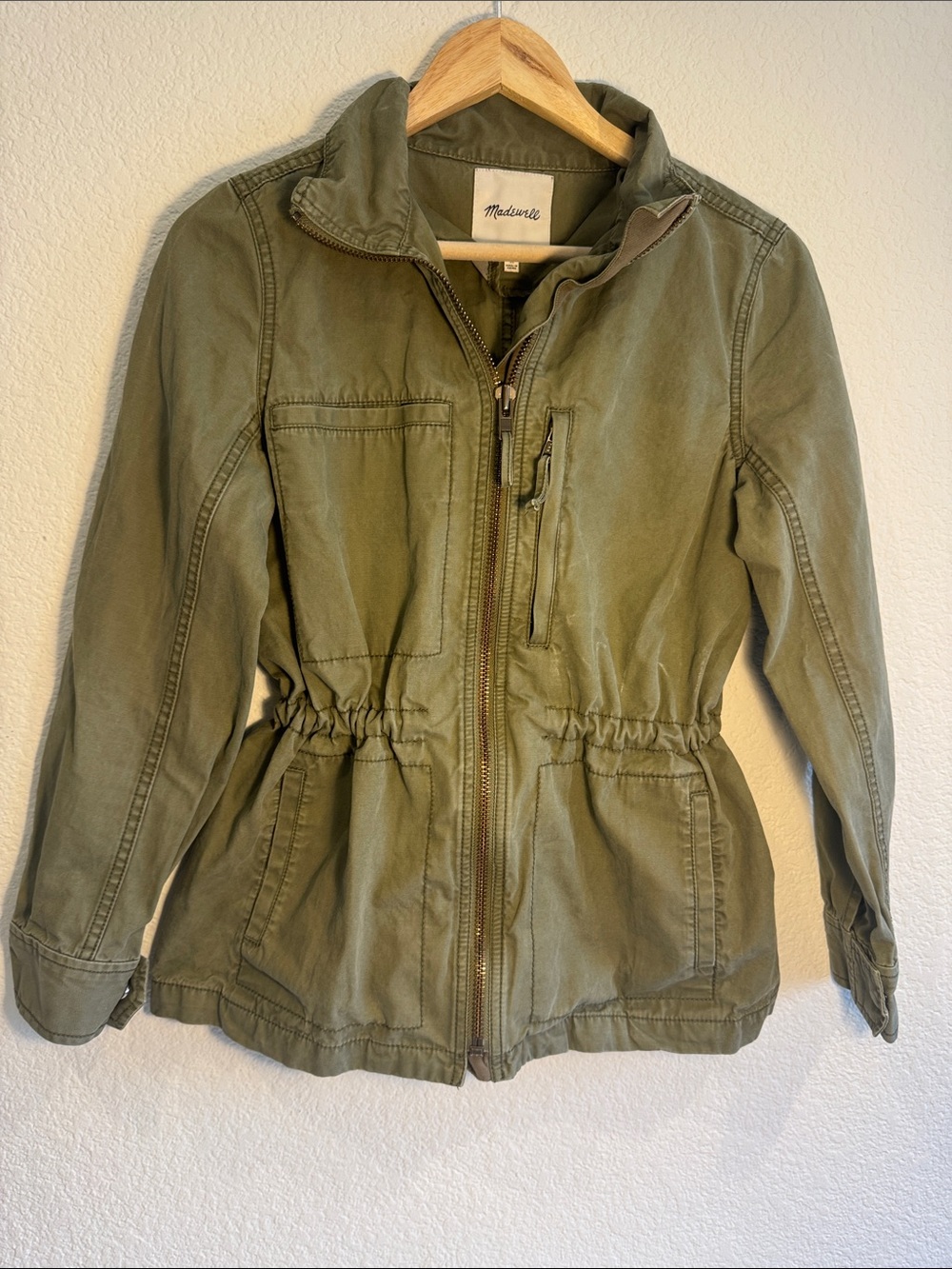 Madewell Fleet Jacket in Army Green Size Medium Utility Military Field Coat M